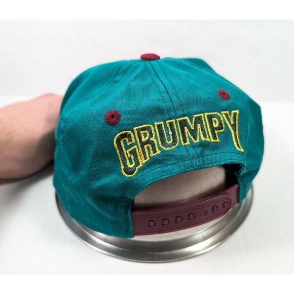 Vintage Snow White & the Seven Dwarves GRUMPY Hat Disney 90s Snapback - Picture 4 of 8